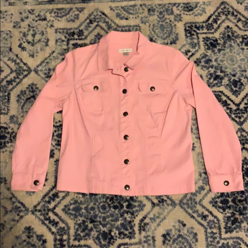 Christopher & Banks pink button down jacket M